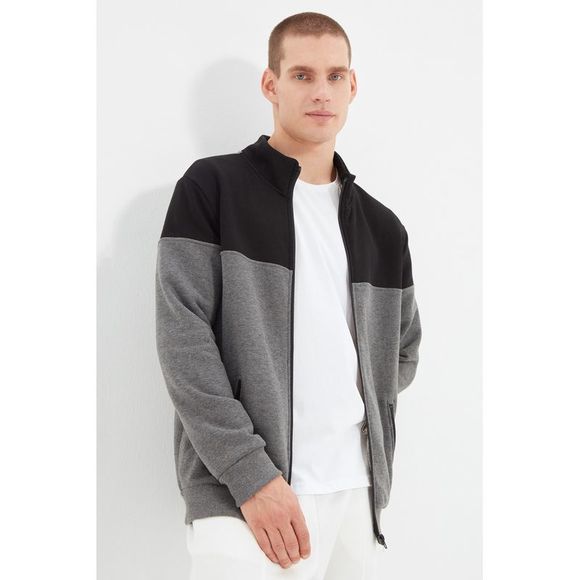 NWT Trendyol Men Regular fit Standing collar Knitted Sweatshirt - Picture 2 of 9